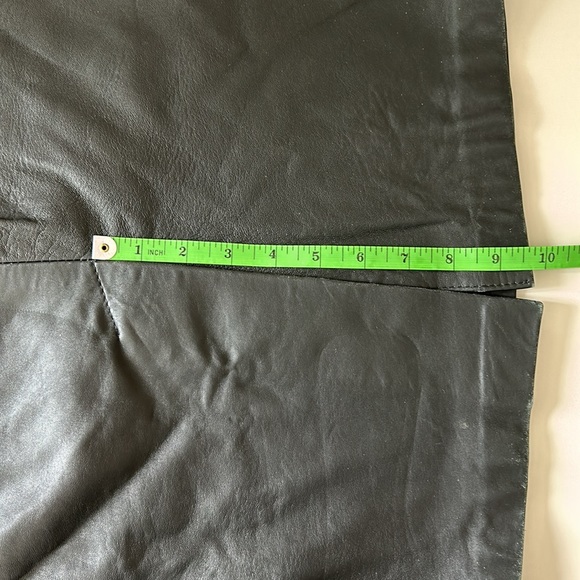 Vintage Black Leather Midi Length Skirt - Picture 8 of 11